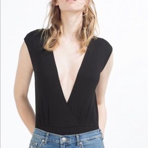 Zara deep v bodysuit, size L, never worn